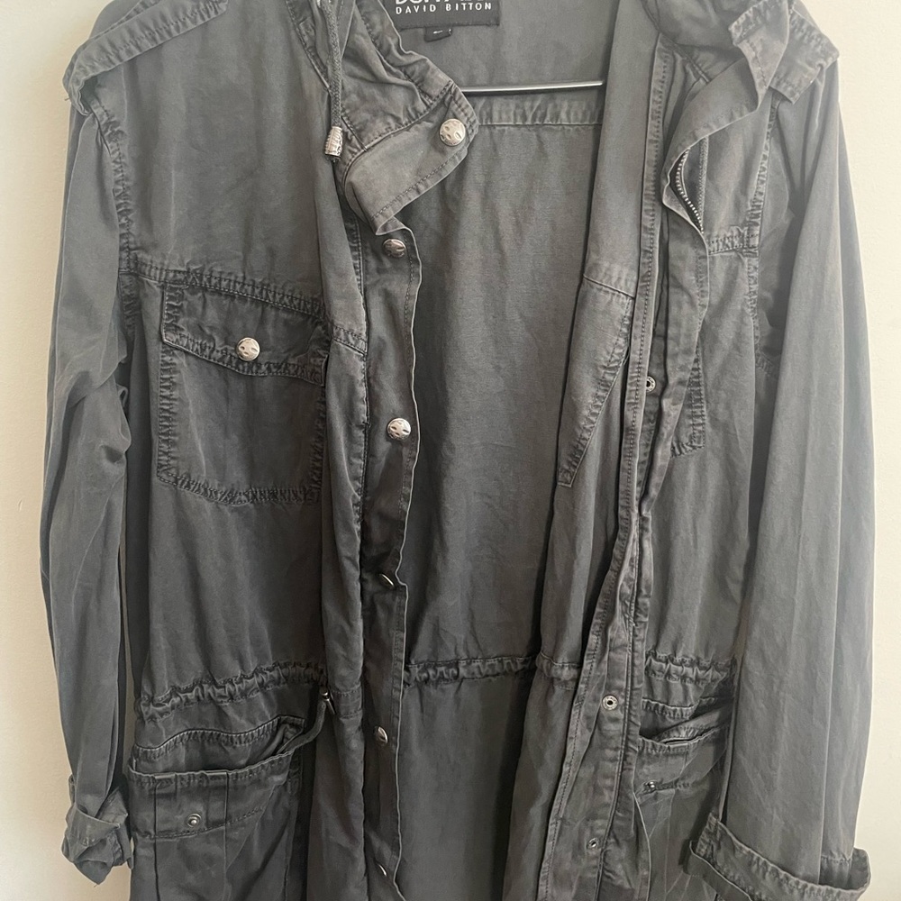 Gray Hooded Utility Jacket